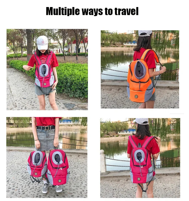 New Dog Pet Backpack Carrier Travel Bag Front Pack Breathable Adjustable 