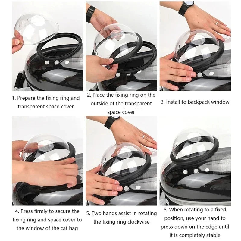 Transparent Breathable Portable Space Capsule Pet Carrier Backpack 