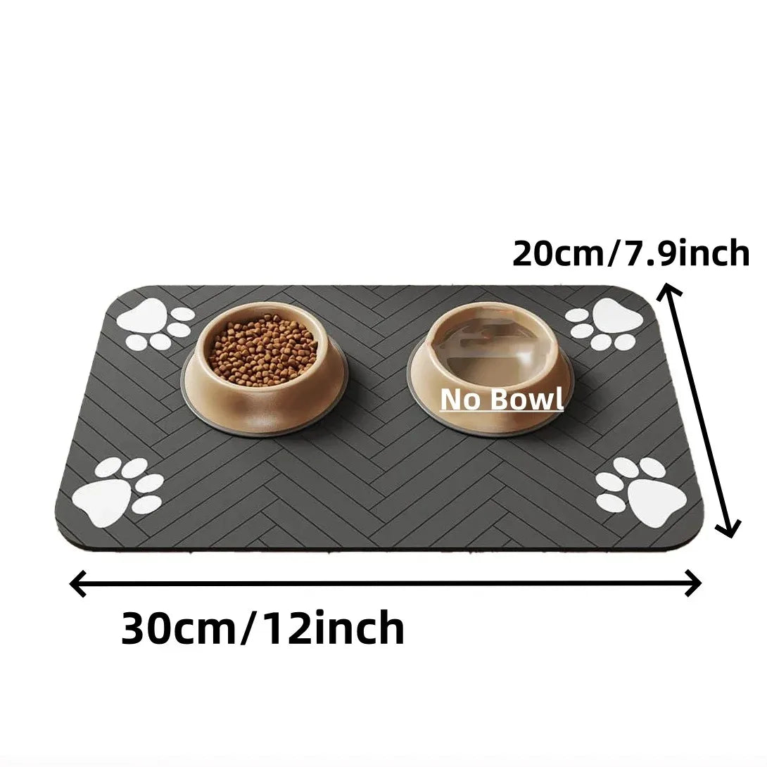 Pet Feeding Mat-Absorbent Pet Placemat Rubber Backing