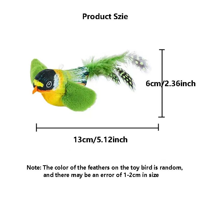 The Pet Cat Toy Emulates the Sound Bird to Amuse the Cat Elastic Rope to Relieve Boredom
