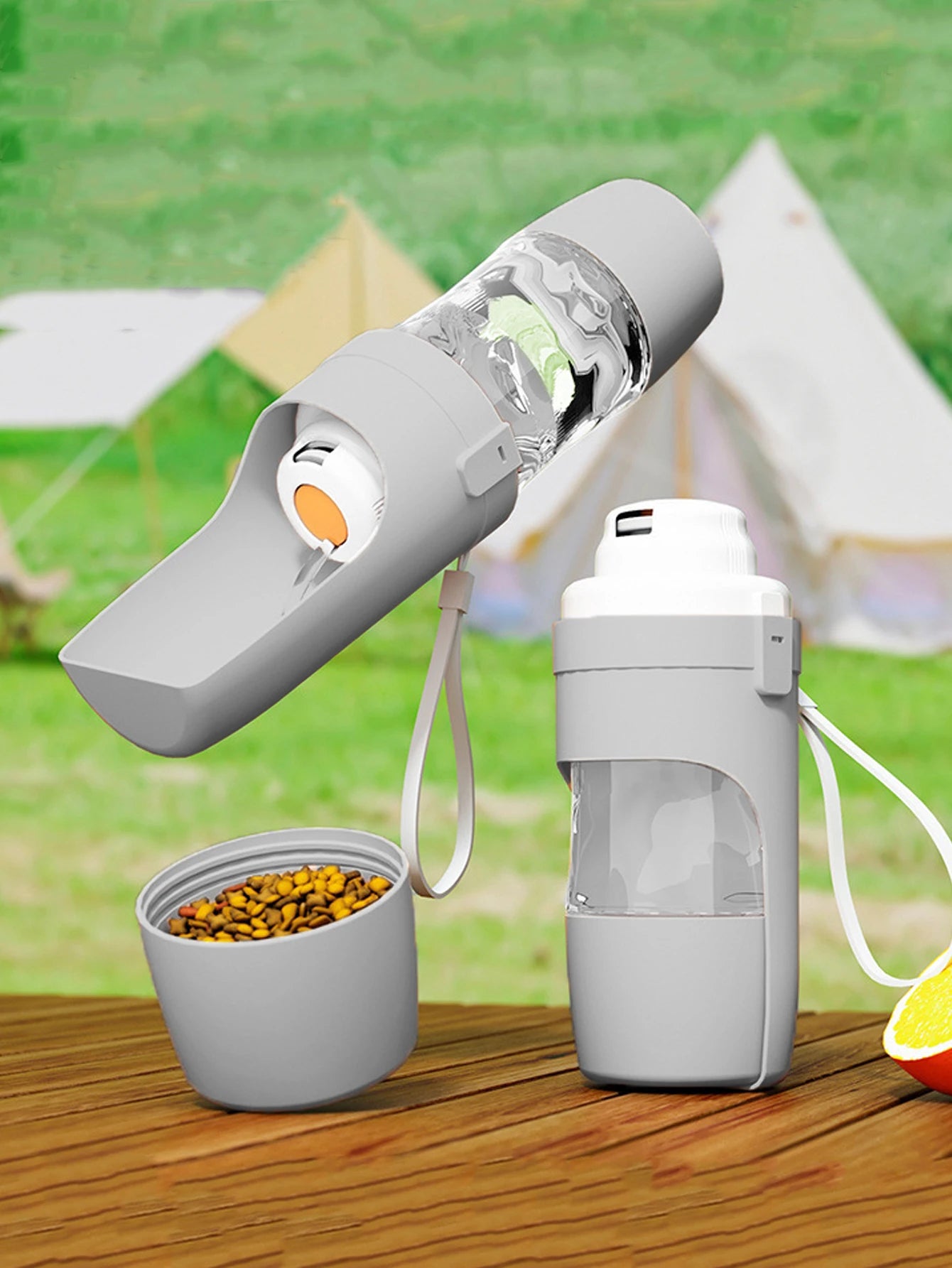 Portable Dog Cat Water Bottle with Storage Food