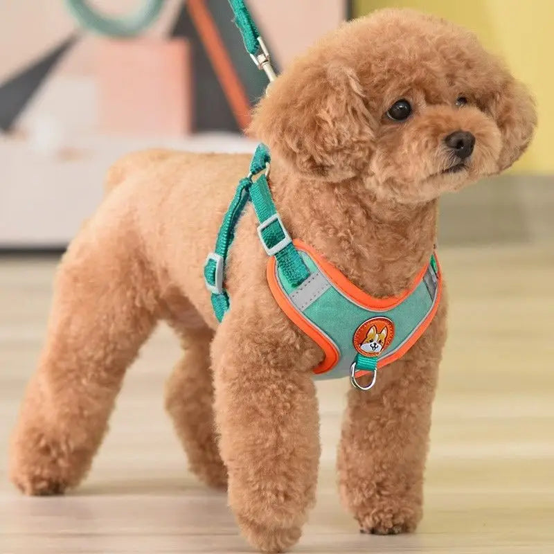 Adjustable No Pull Pet Reflective Dog Harness Lead Walking Running 