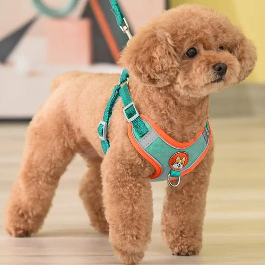 Adjustable No Pull Pet Reflective Dog Harness Lead Walking Running 