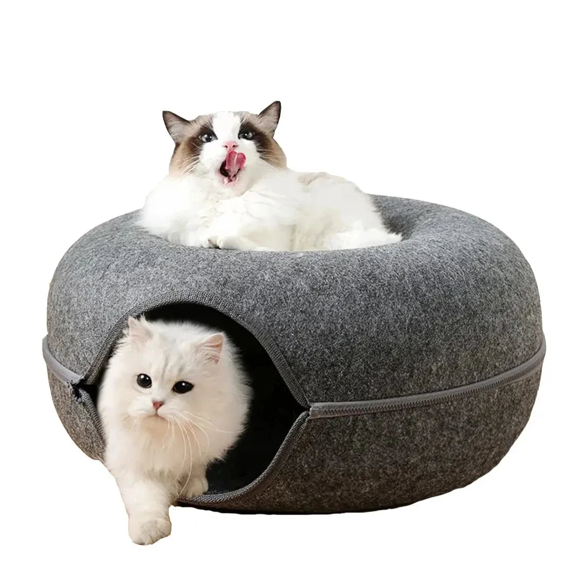 Interactive Round Small Cat Tunnel Nest Felt Kittens