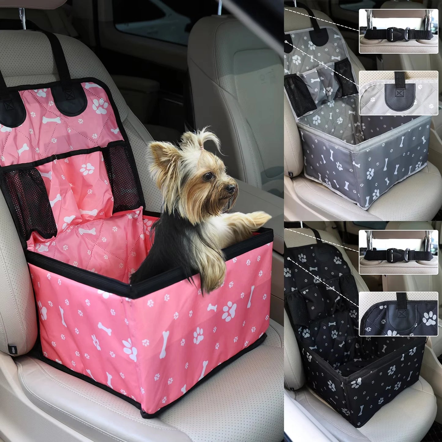 Dog Car Seat with Storage Pocket,Travel Dog Bag Cover Folding Hammock