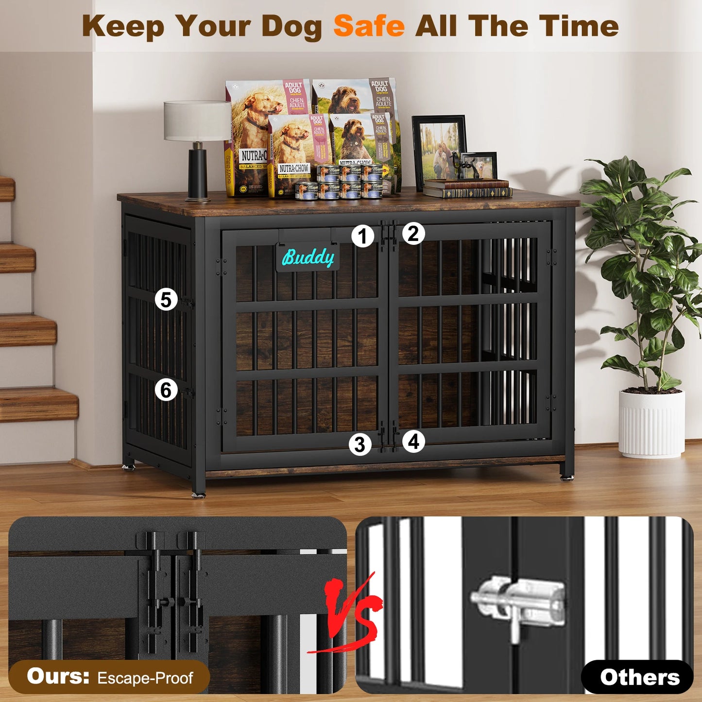 Heavy Duty Dog Kennel Indoor for Large and Medium Dogs