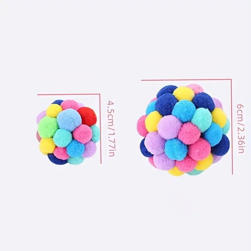 Pet Elastic Bell Ball Self Hi Ball Playing Cat Colorful Woolen Ball