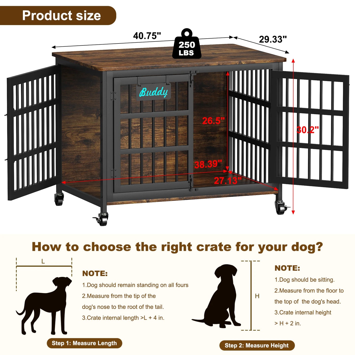 Heavy Duty Dog Kennel Indoor for Large and Medium Dogs