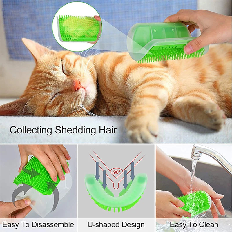 Cat Scratcher Massager for Cats Scratching Pets Brush Remove Hair