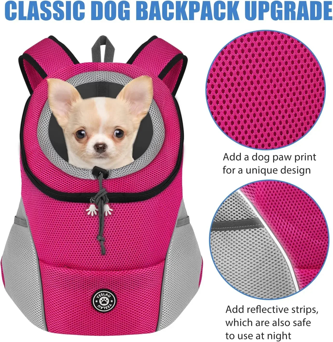 New Dog Pet Backpack Carrier Travel Bag Front Pack Breathable Adjustable 