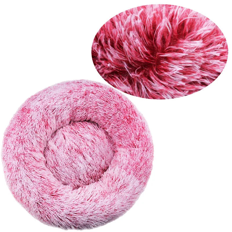  Round Pet Bed for Large Dog Bed Super Soft Cat Bed Plush Dog House for Medium Dog 
