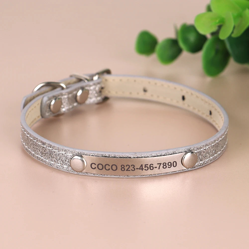 Cat Collars  Engraved Puppy Kitten ID Necklace Bling