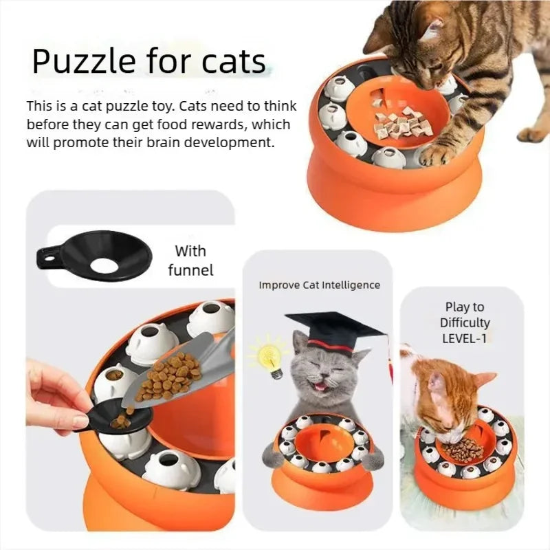 Slow Feeder Cat Bowl Interactive Cat Puzzle Toy
