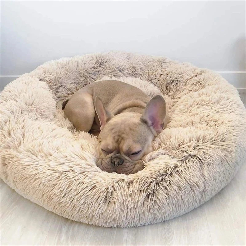  Round Pet Bed for Large Dog Bed Super Soft Cat Bed Plush Dog House for Medium Dog 