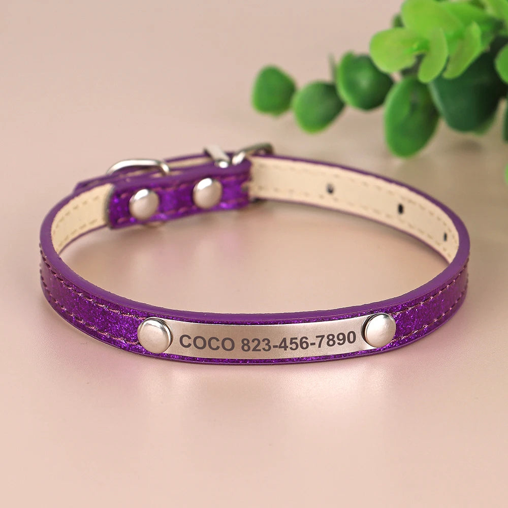 Cat Collars  Engraved Puppy Kitten ID Necklace Bling
