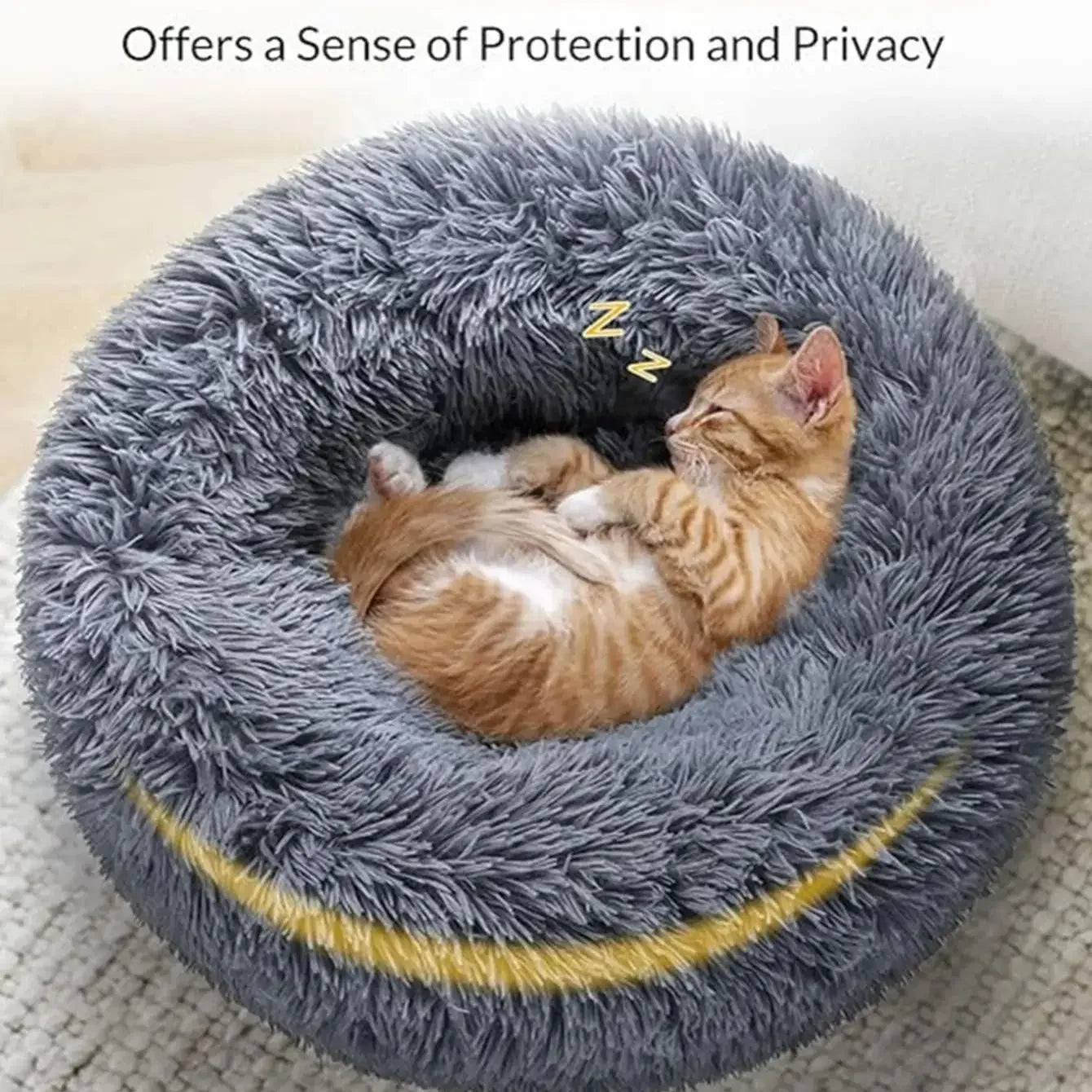  Round Pet Bed for Large Dog Bed Super Soft Cat Bed Plush Dog House for Medium Dog 