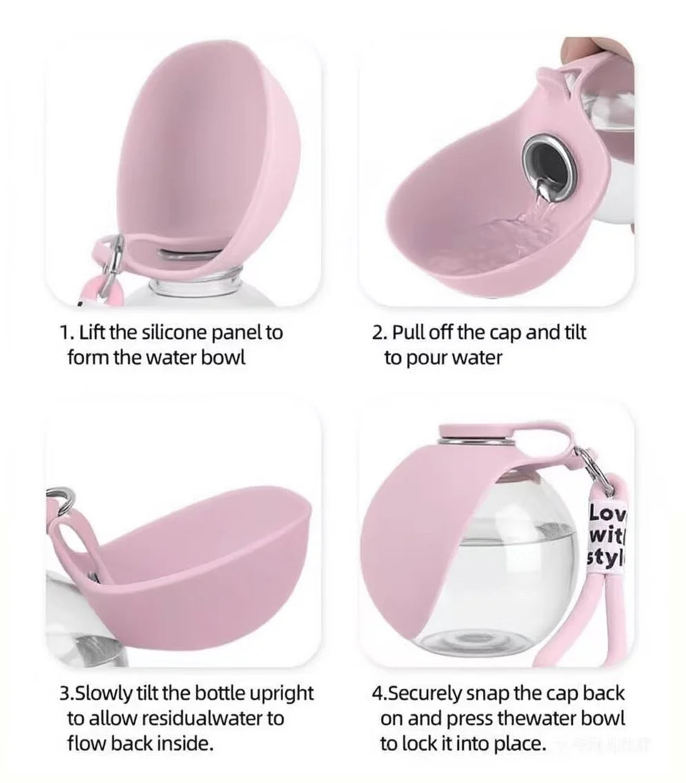 Dog Water Bottle Outdoor Portable Foldable Leakproof Pet Drinking Cup with Lanyard 285ML Travel Pet Supplies